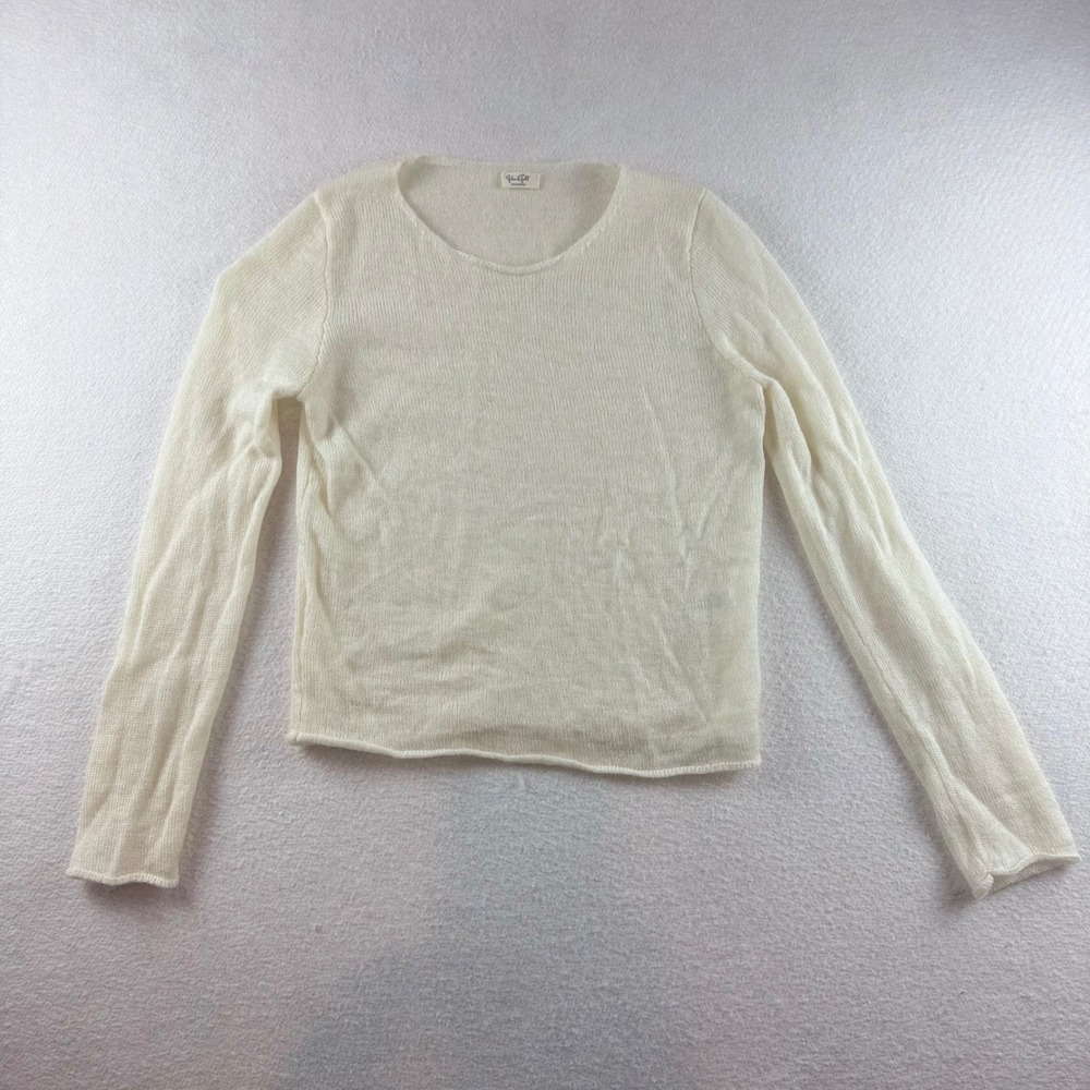 John Galt Brandy Melville White Mohair Wool Blend Sheer Knit Sweater MNJ223G